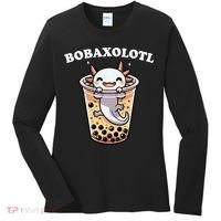 Axolotl Boba Tea Bubble Tea Milk Tea Anime Axolotl Funny Women's Long Sleeve Shirt thumb 0