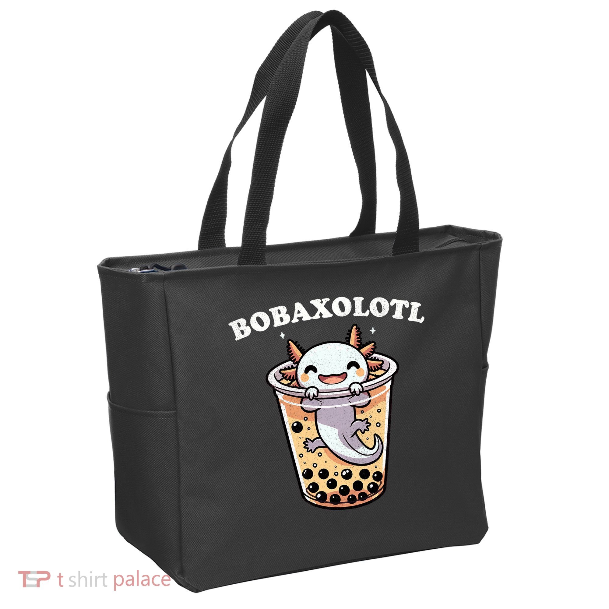 Axolotl Boba Tea Bubble Tea Milk Tea Anime Axolotl Funny Tote Bag