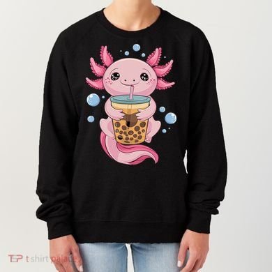 Axolotl Boba Tea Bubble Tea Kawaii Axolotl Women's Sweatshirt