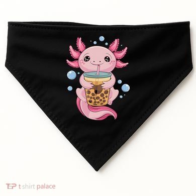 Axolotl Boba Tea Bubble Tea Kawaii Axolotl USA-Made Doggie Bandana