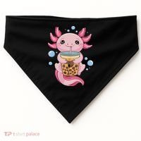 Axolotl Boba Tea Bubble Tea Kawaii Axolotl USA-Made Doggie Bandana thumb 0