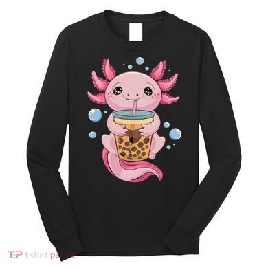 Axolotl Boba Tea Bubble Tea Kawaii Axolotl Long Sleeve Shirt