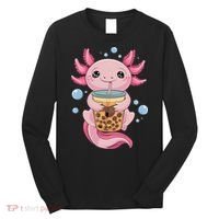Axolotl Boba Tea Bubble Tea Kawaii Axolotl Long Sleeve Shirt thumb 0