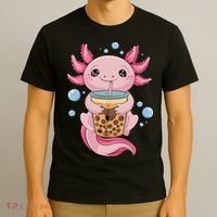 Axolotl Boba Tea Bubble Tea Kawaii Axolotl T-Shirt thumb 3