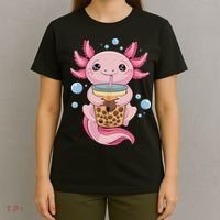 Axolotl Boba Tea Bubble Tea Kawaii Axolotl T-Shirt thumb 4