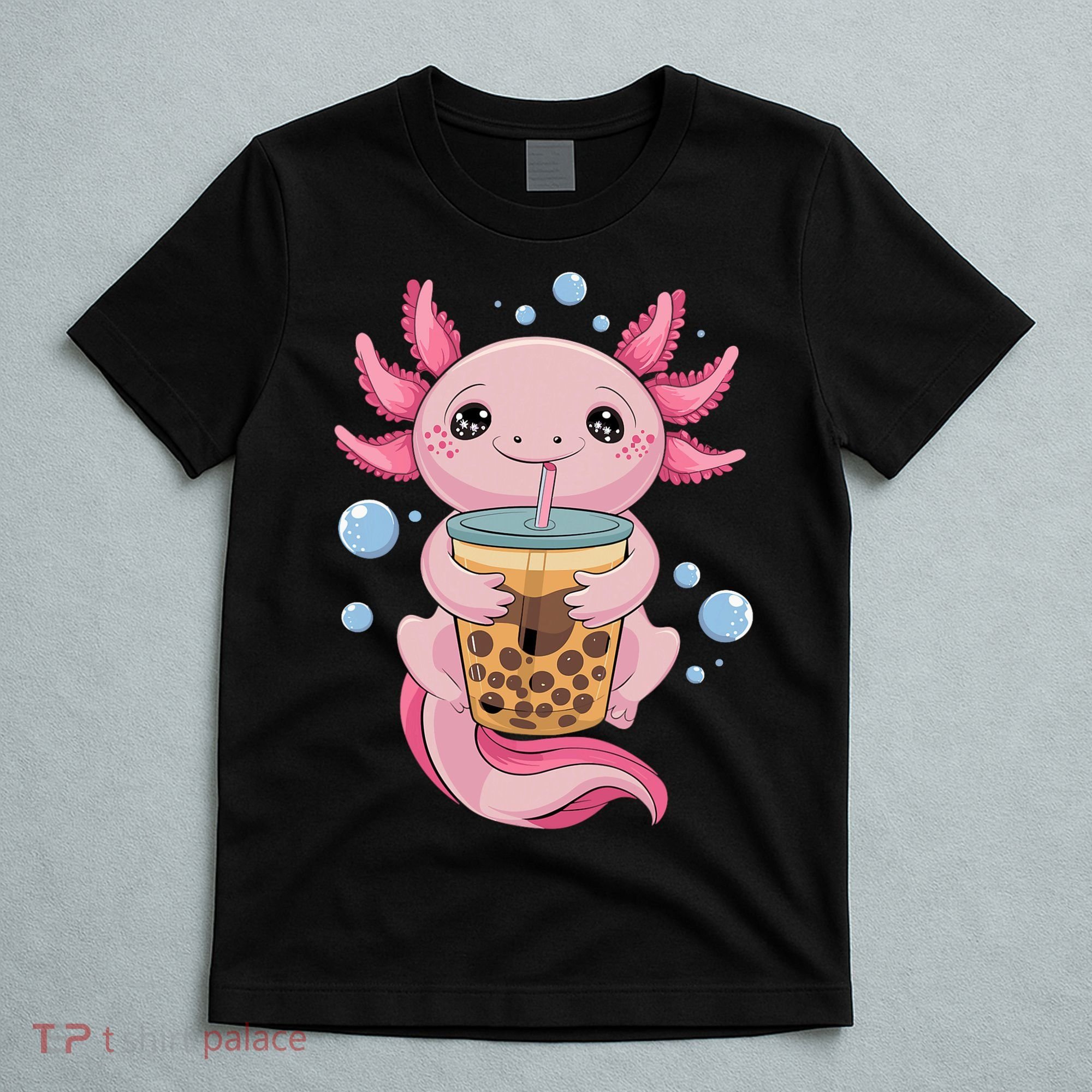 Axolotl Boba Tea Bubble Tea Kawaii Axolotl T-Shirt