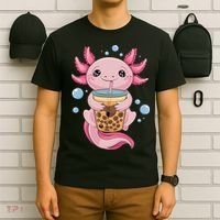Axolotl Boba Tea Bubble Tea Kawaii Axolotl T-Shirt thumb 6