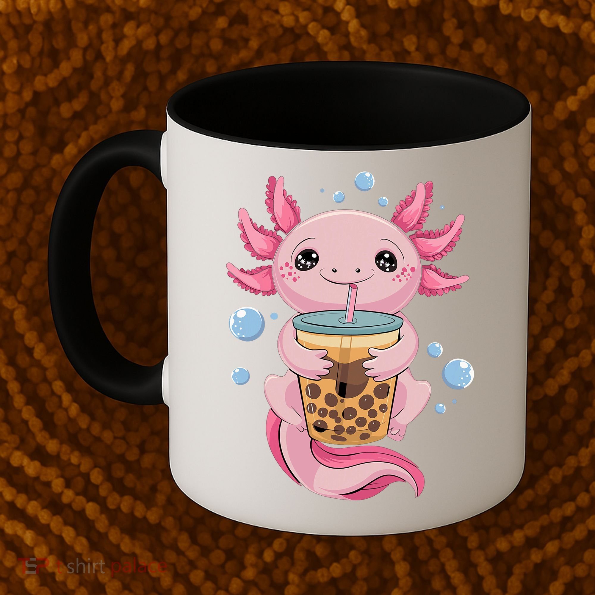Axolotl Boba Tea Bubble Tea Kawaii Axolotl Coffee Mug