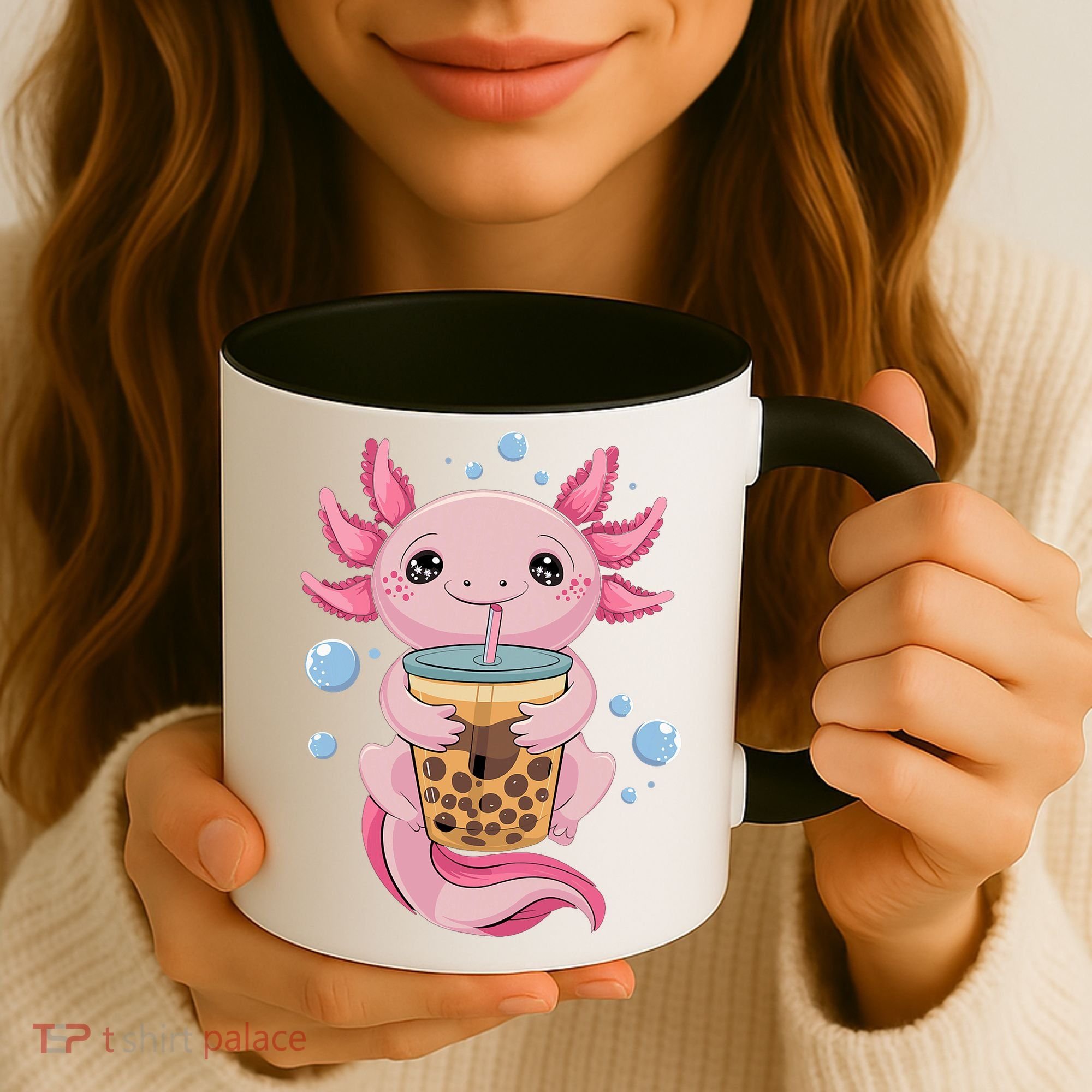 Axolotl Boba Tea Bubble Tea Kawaii Axolotl Coffee Mug