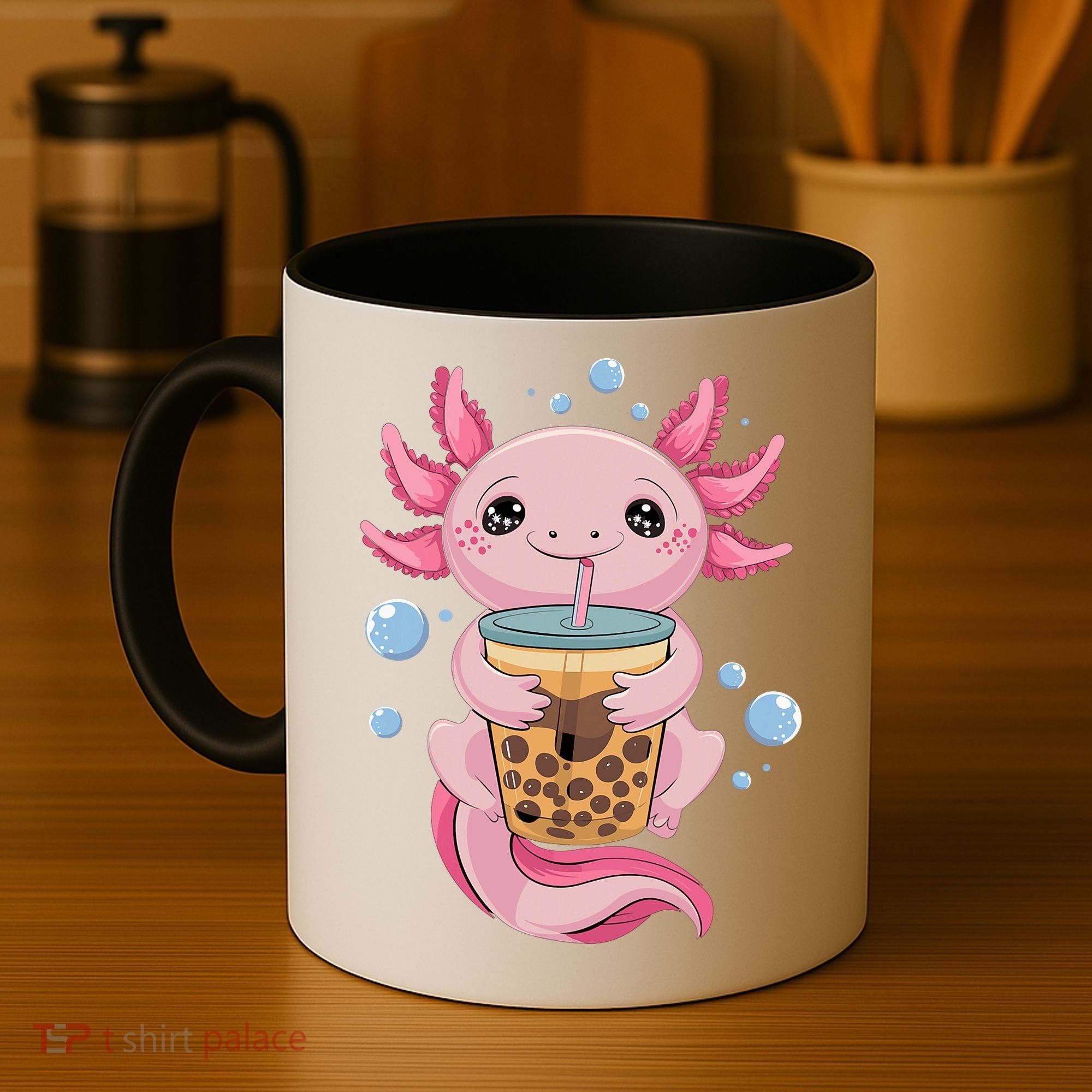 Axolotl Boba Tea Bubble Tea Kawaii Axolotl Coffee Mug
