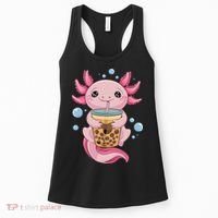 Axolotl Boba Tea Bubble Tea Kawaii Axolotl Women's Tank Top thumb 0