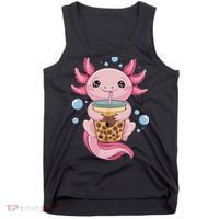 Axolotl Boba Tea Bubble Tea Kawaii Axolotl Tank Top thumb 0