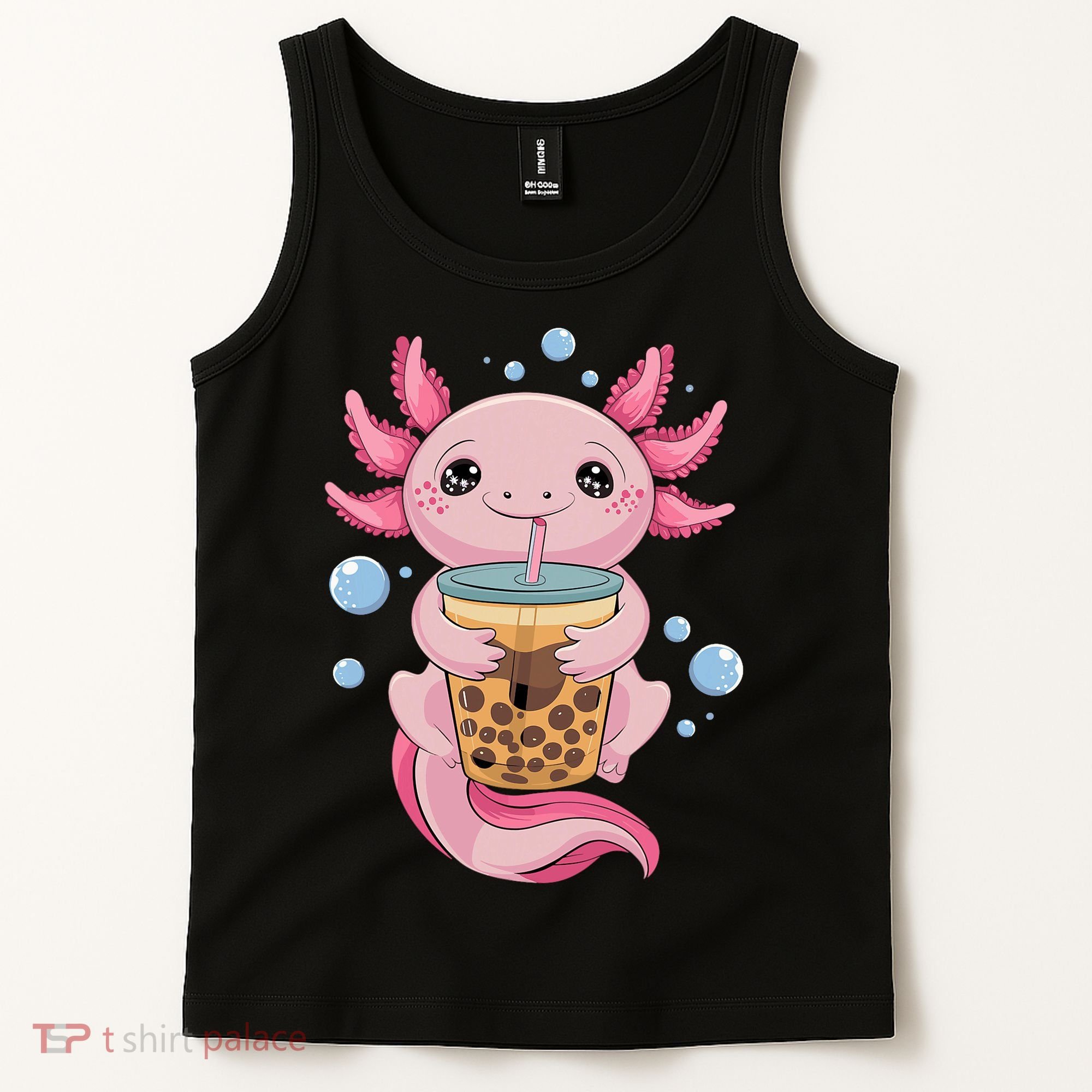 Axolotl Boba Tea Bubble Tea Kawaii Axolotl Tank Top