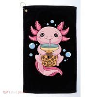 Axolotl Boba Tea Bubble Tea Kawaii Axolotl Golf Towel thumb 0