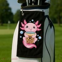 Axolotl Boba Tea Bubble Tea Kawaii Axolotl Golf Towel thumb 2