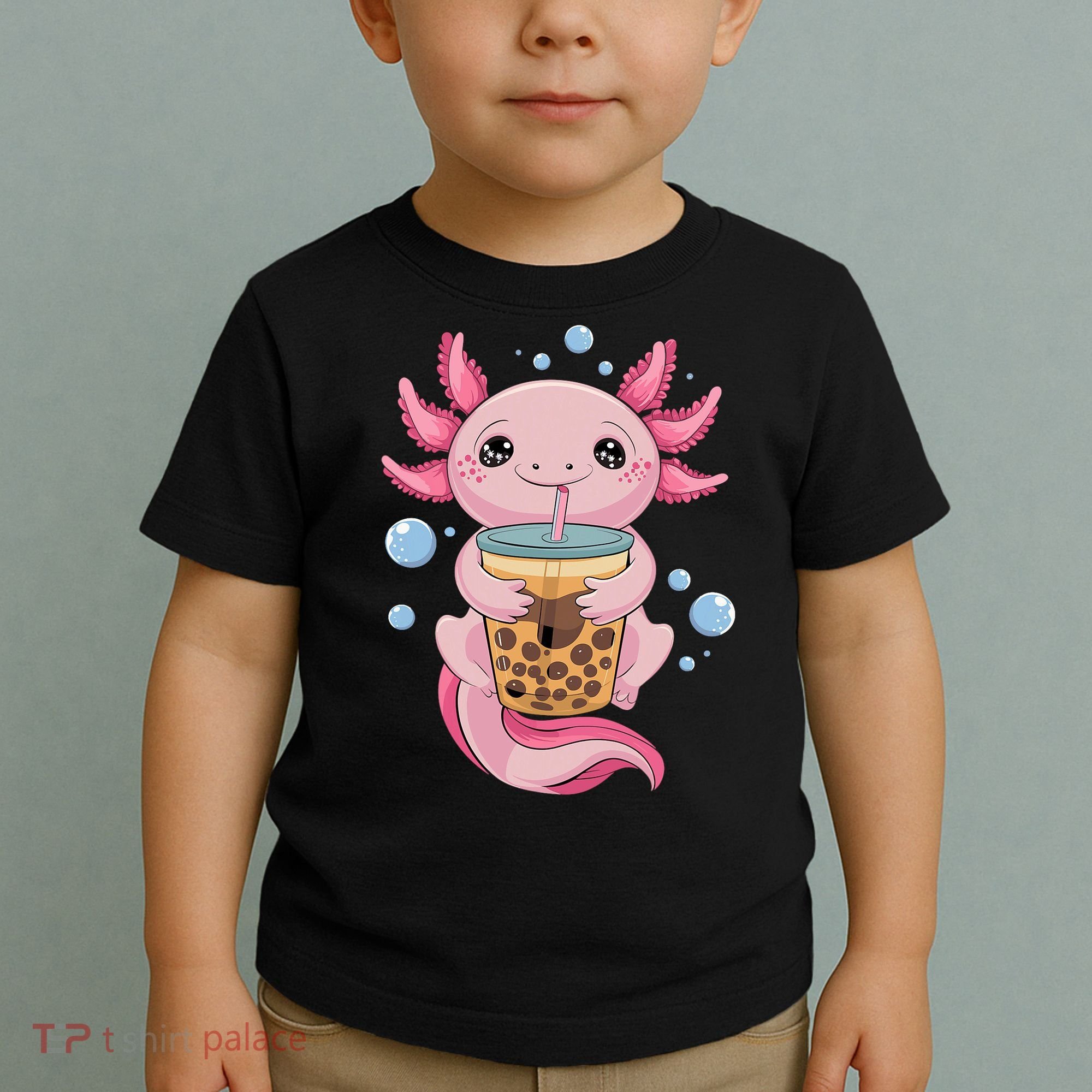 Axolotl Boba Tea Bubble Tea Kawaii Axolotl Toddler T-Shirt