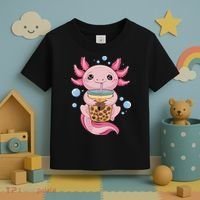 Axolotl Boba Tea Bubble Tea Kawaii Axolotl Toddler T-Shirt thumb 3