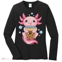 Axolotl Boba Tea Bubble Tea Kawaii Axolotl Women's Long Sleeve Shirt thumb 0