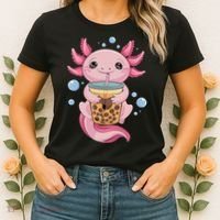Axolotl Boba Tea Bubble Tea Kawaii Axolotl Women's T-Shirt thumb 2