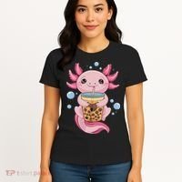 Axolotl Boba Tea Bubble Tea Kawaii Axolotl Women's T-Shirt thumb 4