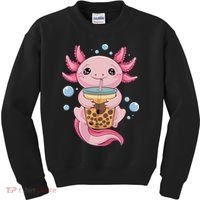 Axolotl Boba Tea Bubble Tea Kawaii Axolotl Kids Sweatshirt thumb 0