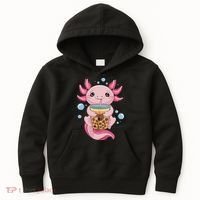 Axolotl Boba Tea Bubble Tea Kawaii Axolotl Kids Hoodie thumb 0
