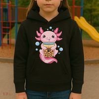 Axolotl Boba Tea Bubble Tea Kawaii Axolotl Kids Hoodie thumb 3