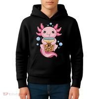 Axolotl Boba Tea Bubble Tea Kawaii Axolotl Kids Hoodie thumb 4