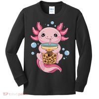 Axolotl Boba Tea Bubble Tea Kawaii Axolotl Kids Long Sleeve Shirt thumb 0