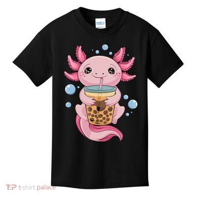 Axolotl Boba Tea Bubble Tea Kawaii Axolotl Kids T-Shirt