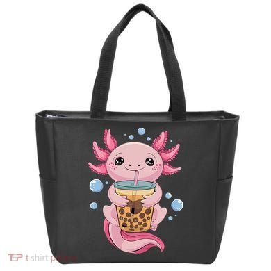 Axolotl Boba Tea Bubble Tea Kawaii Axolotl Tote Bag