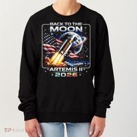 Artemis Back To The Moon 2026 USA Flag Women's Sweatshirt thumb 0