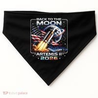 Artemis Back To The Moon 2026 USA Flag USA-Made Doggie Bandana thumb 0