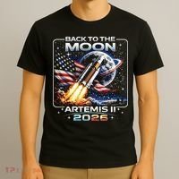 Artemis Back To The Moon 2026 USA Flag T-Shirt thumb 3
