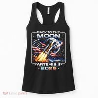 Artemis Back To The Moon 2026 USA Flag Women's Tank Top thumb 0