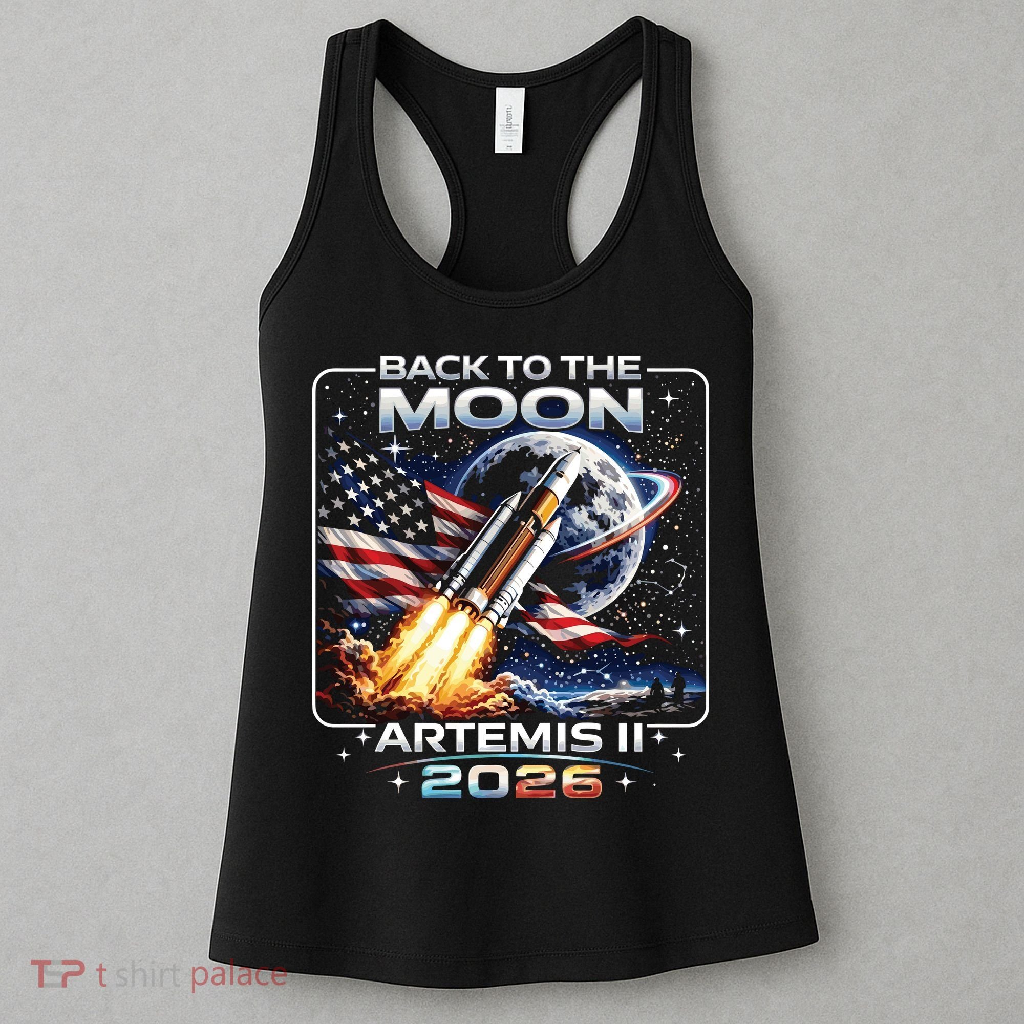 Artemis Back To The Moon 2026 USA Flag Women's Tank Top