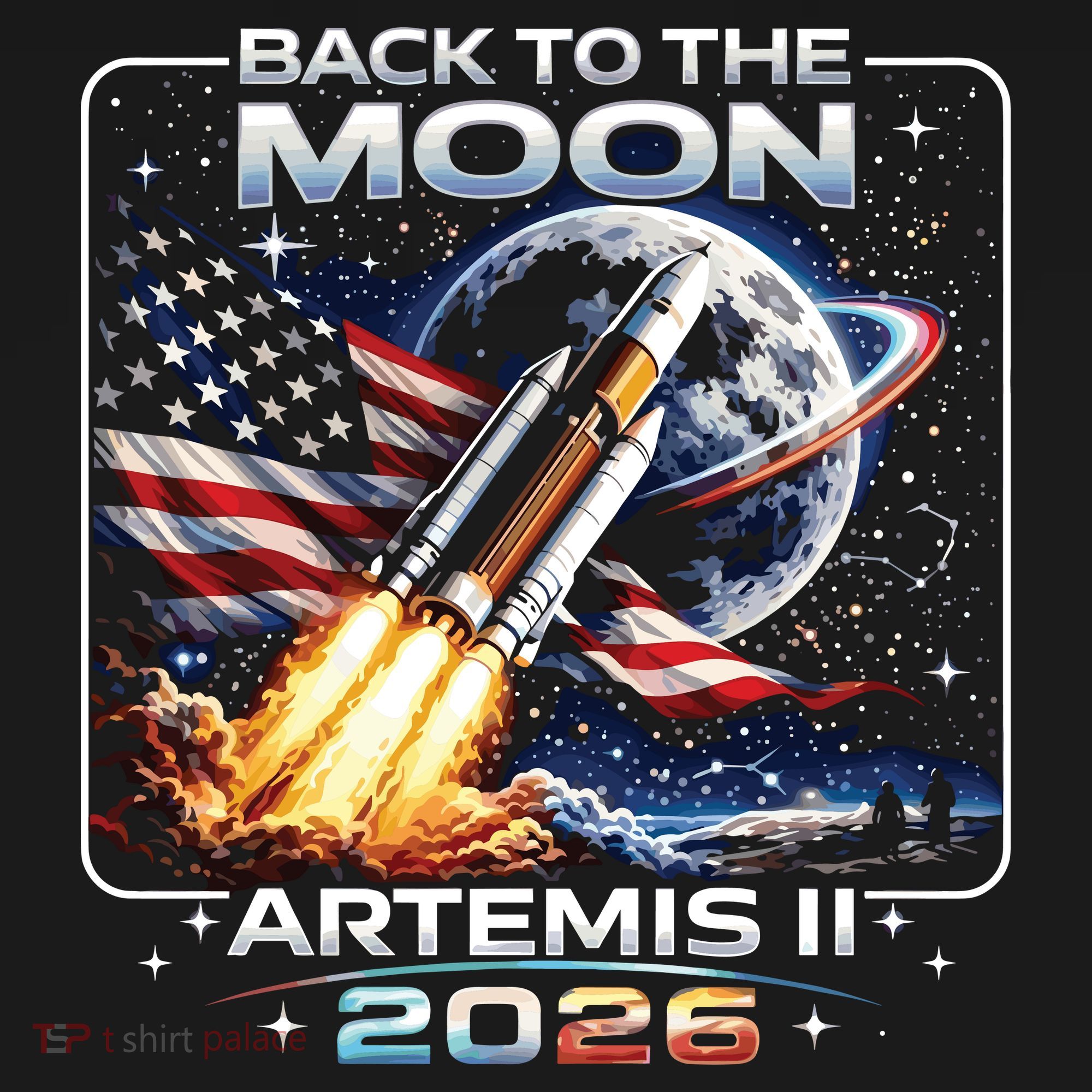 Artemis Back To The Moon 2026 USA Flag Women's Tank Top