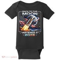 Artemis Back To The Moon 2026 USA Flag Baby Bodysuit thumb 0