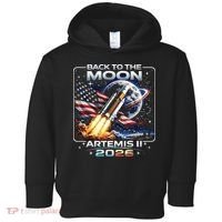 Artemis Back To The Moon 2026 USA Flag Toddler Hoodie thumb 0