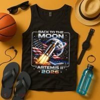 Artemis Back To The Moon 2026 USA Flag Tank Top thumb 4