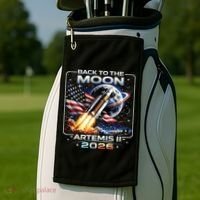 Artemis Back To The Moon 2026 USA Flag Golf Towel thumb 2