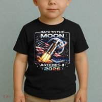 Artemis Back To The Moon 2026 USA Flag Toddler T-Shirt thumb 2
