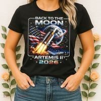 Artemis Back To The Moon 2026 USA Flag Women's T-Shirt thumb 2