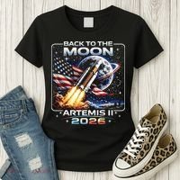 Artemis Back To The Moon 2026 USA Flag Women's T-Shirt thumb 3