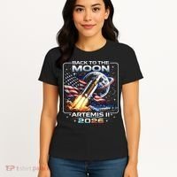 Artemis Back To The Moon 2026 USA Flag Women's T-Shirt thumb 4