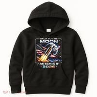 Artemis Back To The Moon 2026 USA Flag Kids Hoodie thumb 0