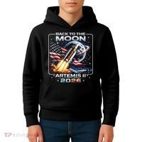 Artemis Back To The Moon 2026 USA Flag Kids Hoodie thumb 4