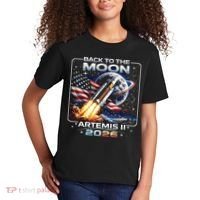 Artemis Back To The Moon 2026 USA Flag Kids T-Shirt thumb 2