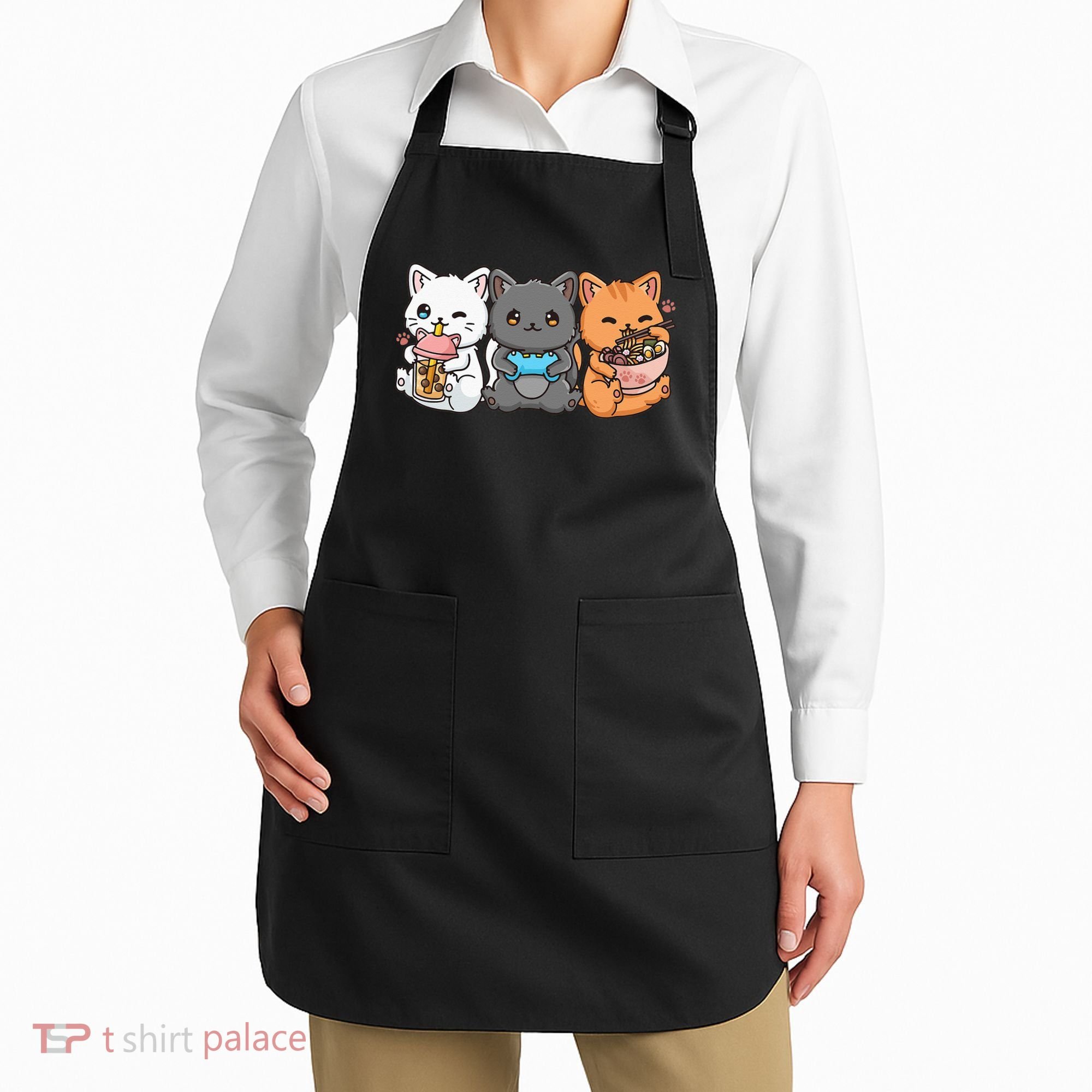 Anime Boba Tea Bubble Tea Gaming Gamer Ramen Cat Apron