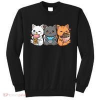 Anime Boba Tea Bubble Tea Gaming Gamer Ramen Cat Sweatshirt thumb 0